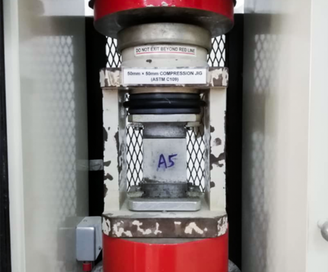 Compressive Strength on 50mm Cube Cement Mortar