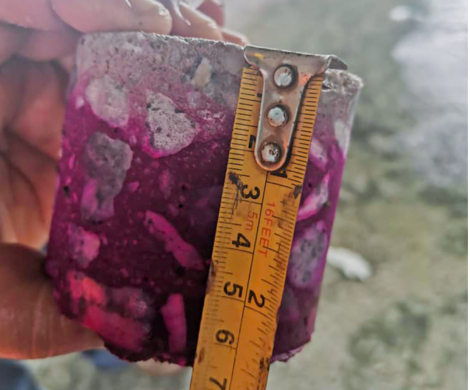 Carbonation Depth Measurement on Concrete Core